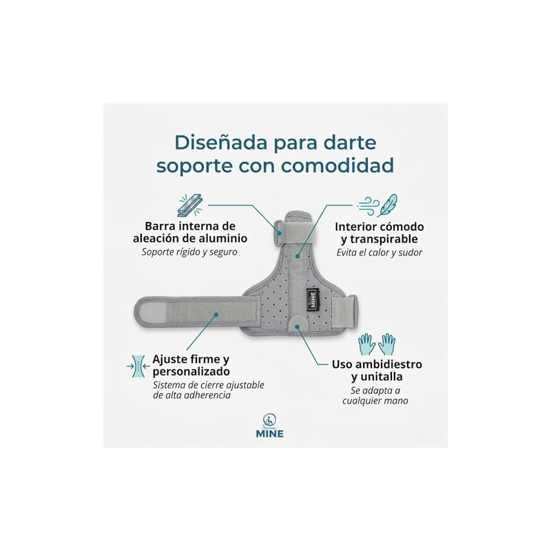 SEVEN MINE Férula para Pulgar con Barra de Aluminio —