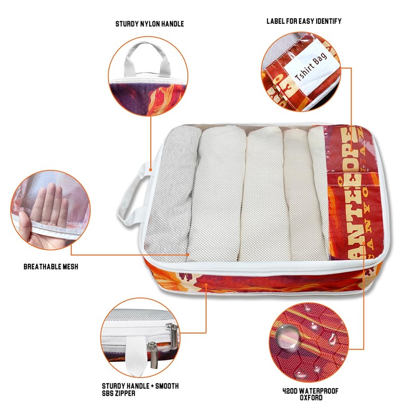 Compression Packing Cubes for Travel, 7 Set National Park Expandable