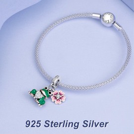 Simphman Animals 925 Sterling Silver Charms Dangles for Bracelets and Necklaces Jewellery Gift for Women Family and Friends, Cubic Zirconia