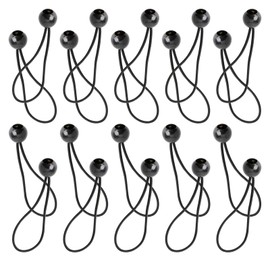 20 Pcs Tarpaulin Ball Bungees, Tarpaulin Bungee Cords Tarp Ties Bungee Ball Ties Ball Marquee Toggles Tarpaulin Ties Bungee Loops Black Ball Bungees Straps Tarpaulin Cord for Banners Pavilions
