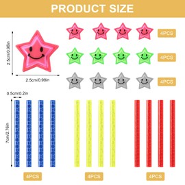 HURODZ Pack of 24 Bicycle Spoke Reflectors, 360° Visibility Reflectors, Bicycle Spoke Reflectors, Reflective Stars Bicycle Decoration Clip for Common Spoke Bikes, Bicycle, Dirt Bike