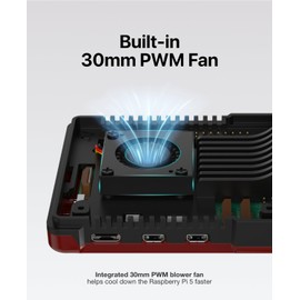 Argon NEO 5 Case for Raspberry Pi 5 (BRED) | Aluminum case with Built-in Fan