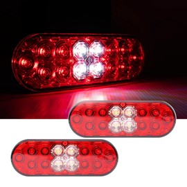 Pair of 630RW 6" Oval LED Stop, Tail, Turn and Backup Combo Lights - DOT Approved