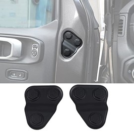 YOCTM Door Screw Protector Cover Trim for 2018 2019 2020 2021 2022 Jeep Wrangler JL JT Willys Sport S Rubicon Deluxe Sport Utility Black ABS (2-Door/4-Door) (Pack of 2)