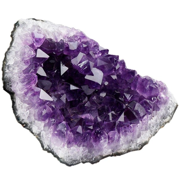 SUNYIK Natural Amethyst Quartz Crystal Cluster,Druzy Geode Specimen Gemstone Sculpture Sphere(0.2-0.3lb)