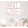 6Pcs Pink Coquette Wall Art How Lucky Are We Stripe