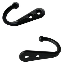 Transino Coat Hooks Black Set of 20 Wall Hooks Metal Hat Hooks Coat Hooks Key Hooks Vintage Hooks for Bathroom Kitchen Wardrobe Cupboard Small 44 x 30 mm