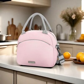 Lunch Bag Women Insulated Lunch Bag for Men Waterproof Lunch Cooler Bag Insulated Lunch Box for Women Portable Reusable Lunch Bag,with Adjustable Straps Can Be Used for Work,Picnic (Pink)