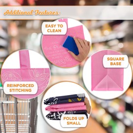 Christian Art Gifts Large Reusable Shopping Tote Bag for Women: Hope & Future Inspirational Bible Verse Durable Handbag, Travel, Groceries, Supplies, Reinforced Easy-Carry Handles, Pink & White Floral