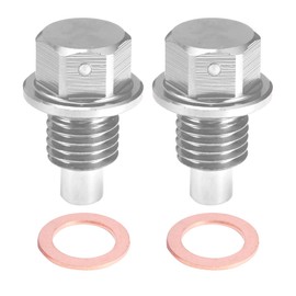 A ABSOPRO 2 Pieces Oil Drain Plug M12 x 1.5 Oil Drain Plug with Sealing Ring Car Oil Plug Kit Oil Pan Pan Silver