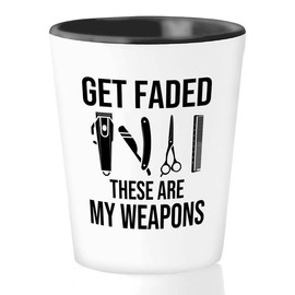 Flairy Land Barber Shot Glass 1.5oz - Faded weapons - Hair Cutting Men Comb Salon Scissors Conditioner Blonde Hair Styling