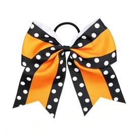 Halloween Cheer Jumbo Bows Orange Ponytail Holder Halloween Cheerleader Bow Hair Tie JHH19 (B8)