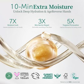Apuree Anti Aging Hand Mask Gloves: 10 Minute Repair & Extra Moisture (5 x 30g) | For Heavily Dry & Cracked Hands | Luxurious Home Spa & 7 Peptides Collagen