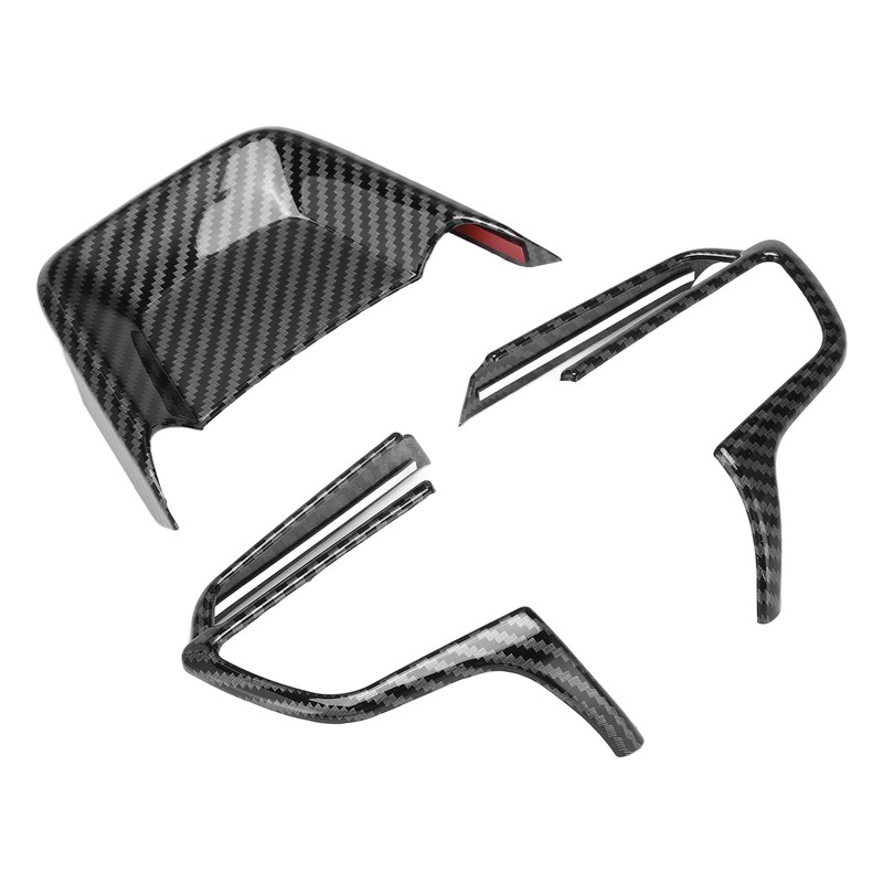 3pcs Steering Wheel Trim Kit Carbon Fiber Color ABS Frame