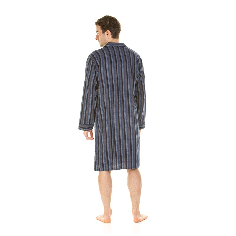 Haigman Brushed Cotton Nightshirt 7394-2 Blue/Grey Stripe 2XL