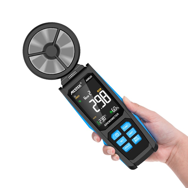 Handheld High Accuracy Anemometer Double Bearing 8-blade Fan Digital Anemometer