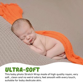 Sunmig Newborn Baby Stretch Wrap Photo Props Wrap-Baby Photography Props (Orange)