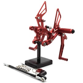 PROCNC Motorcycle Aluminum Rearsets Foot pegs Rear sets Footrest Fit for Kawasaki Z900 2017 2018 2019 (Red)