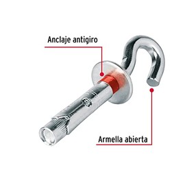 Fiero TAE-12X70A, Bolsa con 2 taquetes expansivos 12 x 70 mm con armella abierta