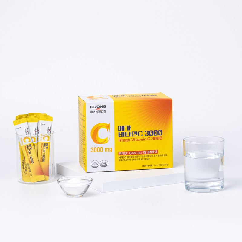 ILDONG 메가 비타민C 3000mg 고함량 순수 비타민C 100% (3개월분), 270g,