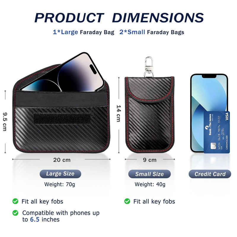 Faraday Pouch for Car Key, WEKUBA 3 Packs of Faraday