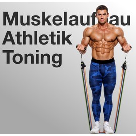 Resistance Resistance Bands 12 Piece Set Natural Rubber Extra Handles for Strength Training and Muscle Building Physiotherapy, Pilates and Body Toning Home Fitness Terraband