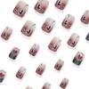 Red Black Love Heart False Nails Valentine's Day French Tip