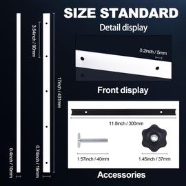 Happara Table Saw Crosscut Sled Kit with 2 UHMW Miter Bars 2 Aluminum Tracks 1 Knob and 1 Bolt along, Predrilled holes and 20 screws included For Jigs Fixtures or Miter Slots (6)
