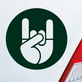 Car Sticker Heavy Metal Festival Greeting Chip Fork Ring Rock Car Motorcycle Sticker Dub OEM JDM, dark green
