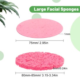 30 Pcs Large Compressed Facial Sponges, 80mm Reusable Natural Cellulose Facial Sponges Washing Face Sponge Cleansing Round Face Exfoliator Pad for Facial Cleaning SPA (Pink)