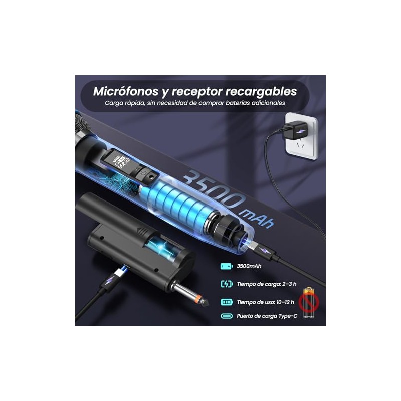 JYX: Sistema de Micrófonos Inalámbricos Handheld (2 Pack): Micrófonos Dinámicos