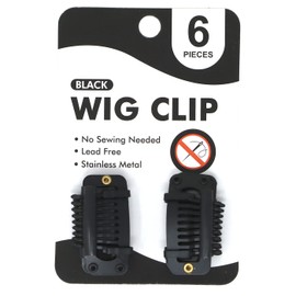 PNK Trend Self Snap On Wig Clip 6PCS (Black), Made in Korea and No Sewing Needed for Hair Extensions