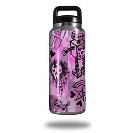 Scene Kid Sketches Pink - Decal Style Skin Wrap fits Yeti Rambler Bottle 36oz (YETI NOT INCLUDED)