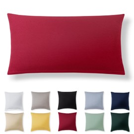 Alreya Cushion Cover 40 x 80 cm - Red - 100% Jersey Cotton - Cushion Cover for Cushions 40 x 80 cm, Jersey Pillowcases, Super Soft Cushion Cover 40 x 80 cm with Zip