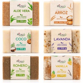 PACALLI Jabones Artesanales 6 Pack - Avena, Caléndula y Miel