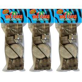 BIRD KABOB Yucca Parrot Chips - 3 Pack - an All-Natural, Holistic, Veterinarian Recommended, Earth Friendly, shreddable Yucca Pieces in The Long Slender Bag