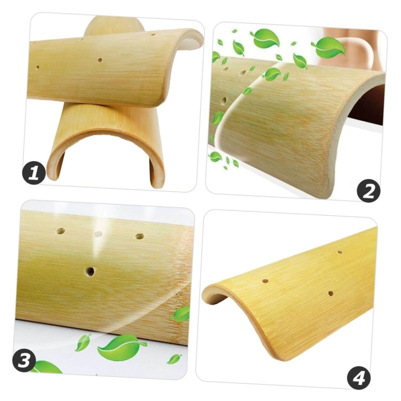 Alipis U-Shape Bamboo Pillow for Sauna Steam Room Stiff Spa