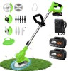 Cordless Weed Wacker with 2 Batteries, Electric Grass Trimmer, Adjustable