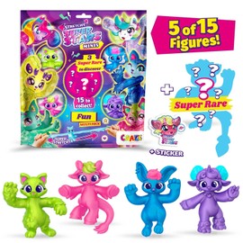 CRAZE Superstars Minis Multipack Fun - Pack of 5 Elastic Action Figures for Children, Sticky & Stretchy Superhero Figures to Collect