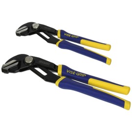 IRWIN VISE-GRIP GrooveLock Pliers Set, Straight Jaw, 2-Piece (1802532) Black, 2-pack (8", 10")