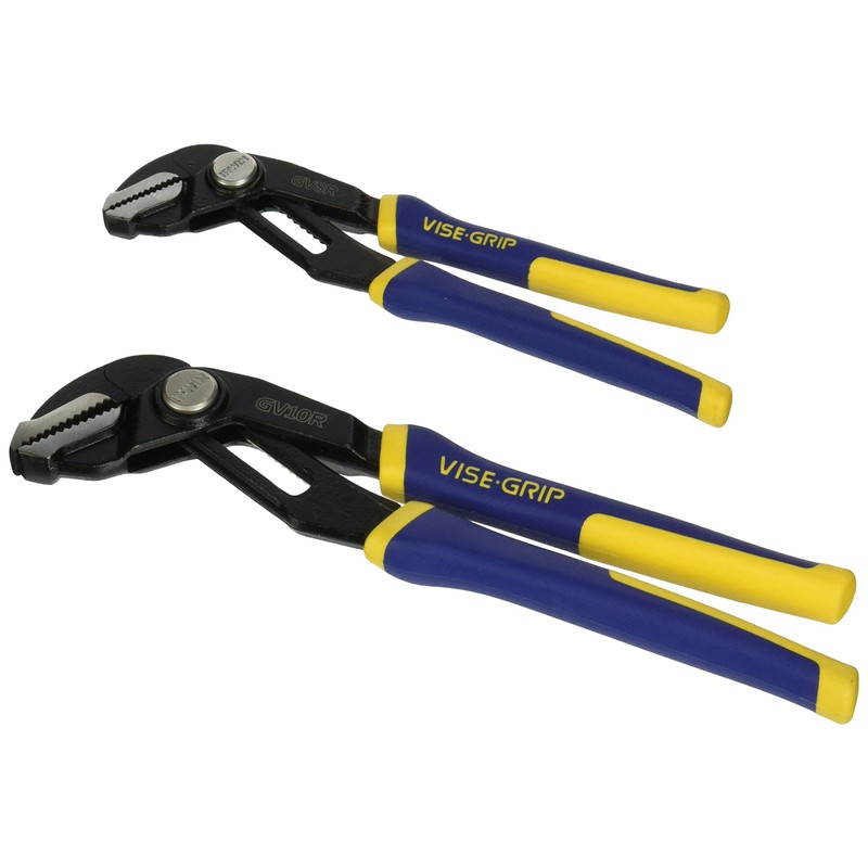 IRWIN VISE-GRIP GrooveLock Pliers Set, Straight Jaw, 2-Piece (1802532) Black,