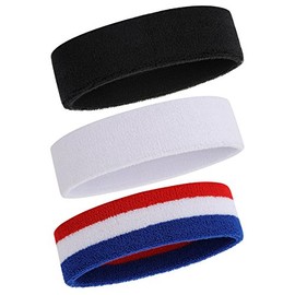 ONUPGO 3 diademas deportivas para hombres, diadema para el sudor para mujer, banda de tela de rizo para entrenamiento, ciclismo, baloncesto, tenis y y