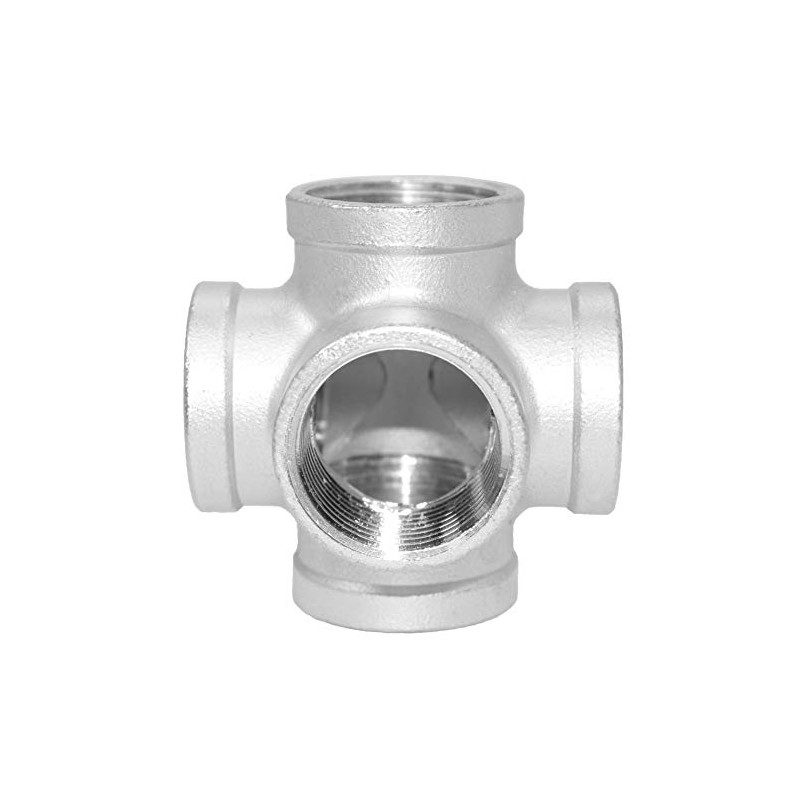 Beduan Stainless Steel 1 Inch 5-Way Outlet Cross Female Pipe