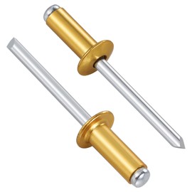 Wensilon (250 Pcs) 3/16"x1/2" Golden Aluminum blind pro Rivets,Golden Aluminum Grip and Steel Mandrel