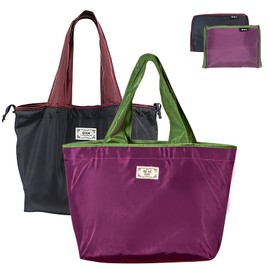 JeeLeeko Bolsa de la compra plegable portátil con cierre de cordón de nylon portátil de viaje Eco Bolsa de comestibles Bolsa de la compra reutilizable (2)