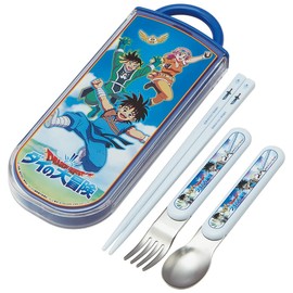 Skater TACC2AG-A Children's Ag+ Antibacterial Trio Set, Chopsticks, Spoon, Fork, Die Adventure