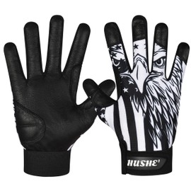 Hushe' American Flag Batting Gloves & Softball Gloves USA Flag Baseball Batting Gloves Youth Kids Baseball Batting Glove for Youth Men Adult & Unisex.