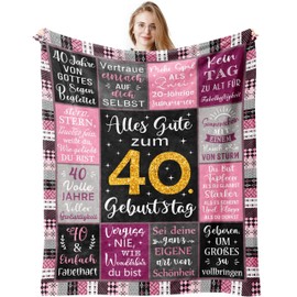 Jinmaple 40th Birthday Women, 40th Birthday Women, Gift 40th Birthday Woman, Gift for 40th Birthday Woman, Birthday 40, 40 Years Birthday Woman, 40th Birthday Gift Blanket 150 x 130 cm