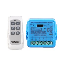 Smart WiFi Switch Smart Timer Module Works Parallel with Original Switch, Compatible with Alexa Echo and Google Home 2gang 10a Rf (SEC02+RFset)