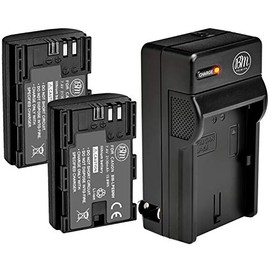 BM Premium 2 Pack of LP-E6NH High Capacity Batteries and Battery Charger for Canon EOS R EOS R5 EOS R6 EOS 90D EOS 60D EOS 70D EOS 80D EOS 5D IV EOS 5Ds EOS 6D, EOS 6D II EOS 7D EOS 7D Mark II Cameras